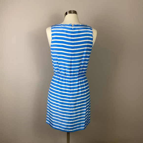 NWTs J Crew Classic Striped Nautical Preppy Silk Sleeveless Sheath Shift Dress - Picture 6 of 11